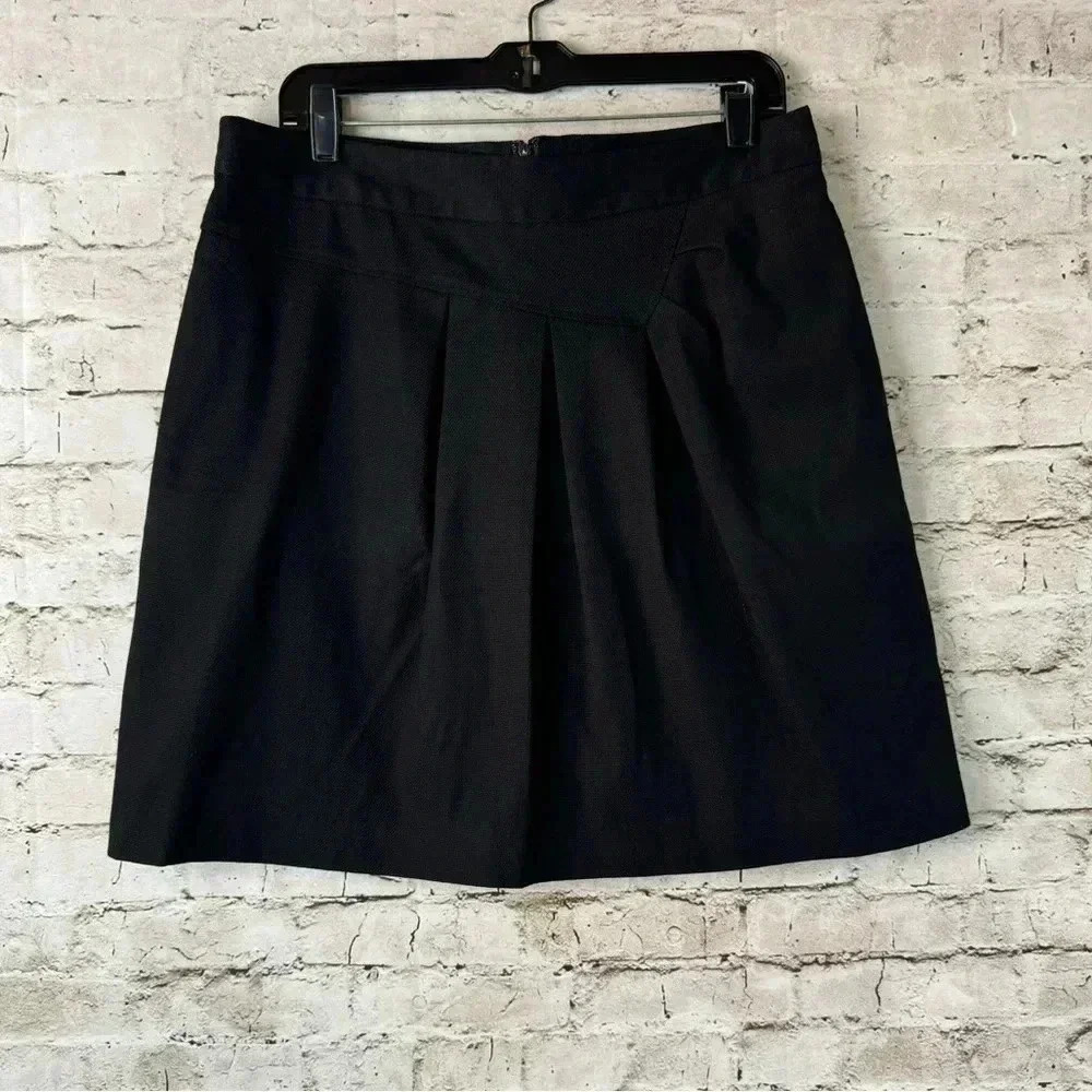 NWT Women's Anthropologie TABITHA Runny Yoke Skirt Size 12 Black Pleated NEW